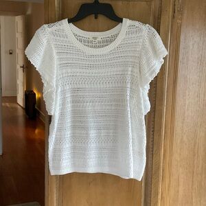 Dylan White Crochet Knit Top size Medium *pre-owned*